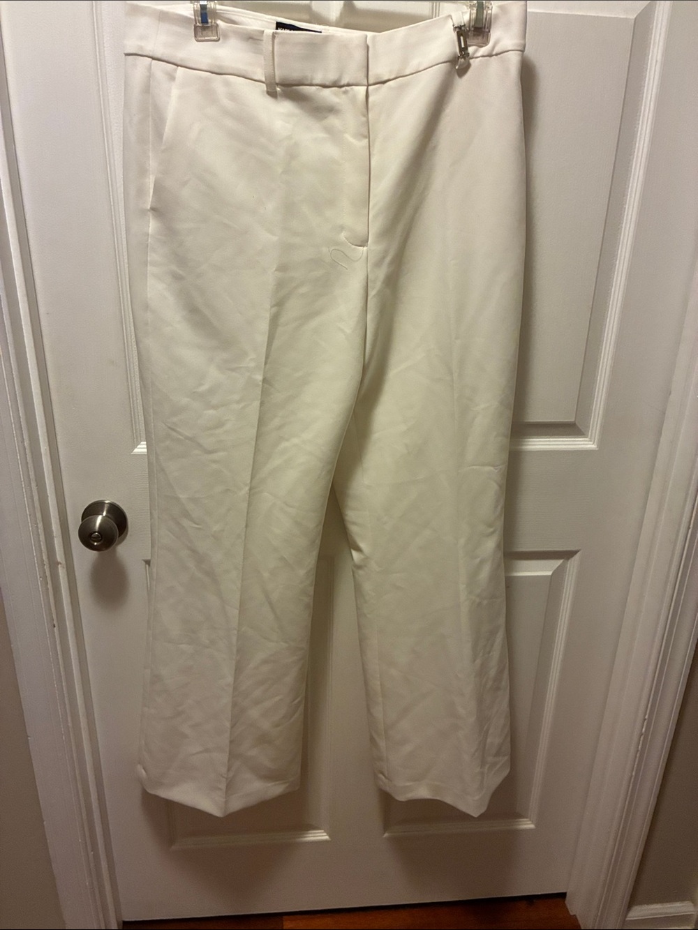 Kari Lagerfeld Paris Classic Cream Dress Pants size 16 tailored slacks w/1 embel